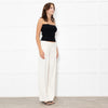 Theory Cream Drawstring Waist Tapered Trousers