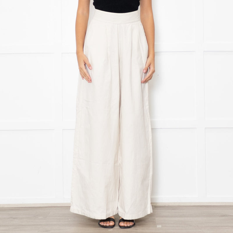 ESCVDO Cream Wide Leg Trousers
