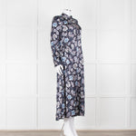 Dea Kudibal Navy Floral Silk Print Dress