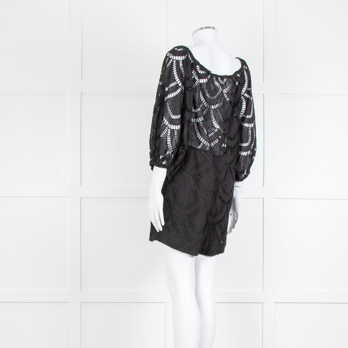 Anne Fontaine Black Lace Off The Shoulder Romper (Missing Belt)