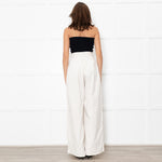ESCVDO Cream Wide Leg Trousers
