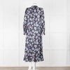 Dea Kudibal Navy Floral Silk Print Dress