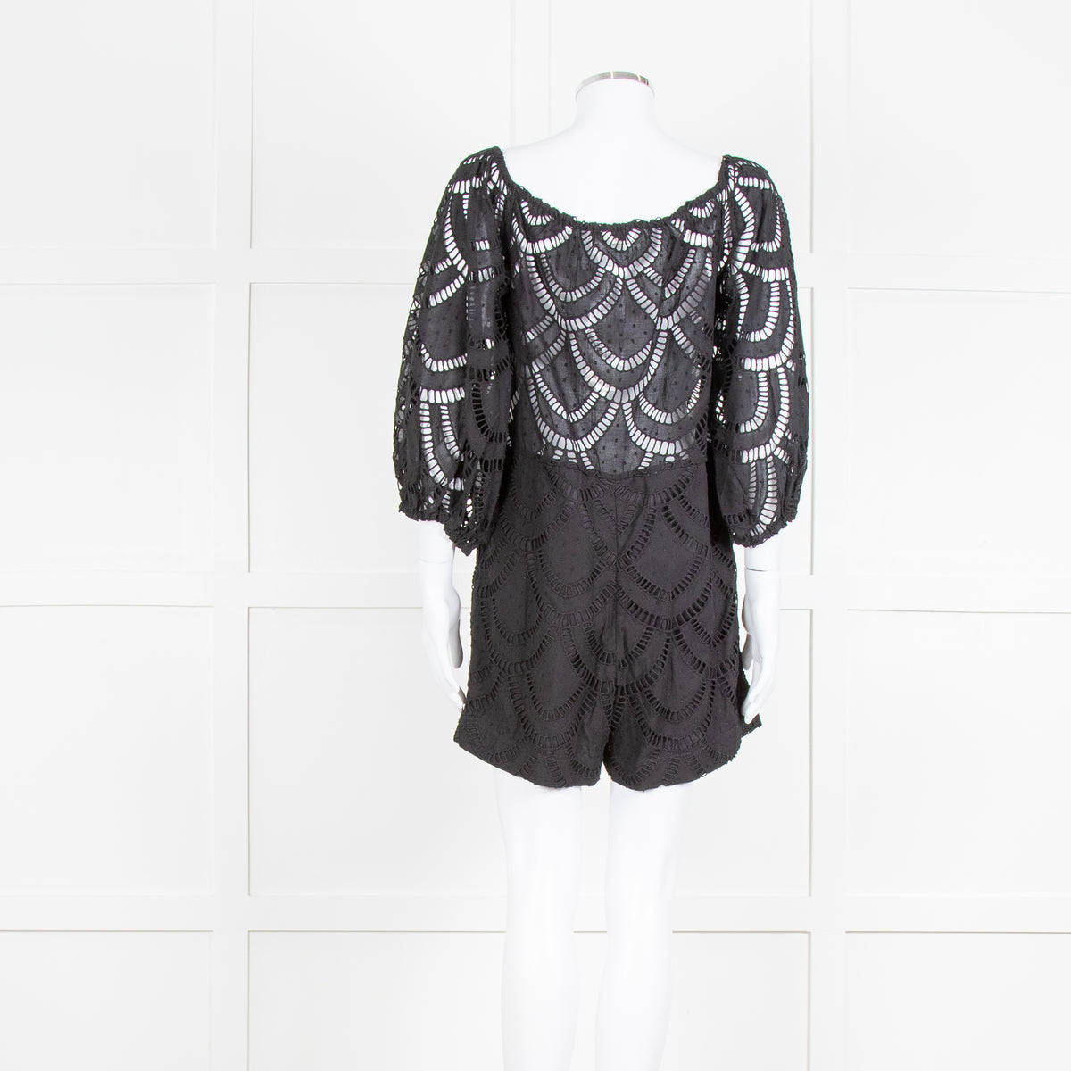 Anne Fontaine Black Lace Off The Shoulder Romper (Missing Belt)