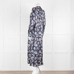 Dea Kudibal Navy Floral Silk Print Dress