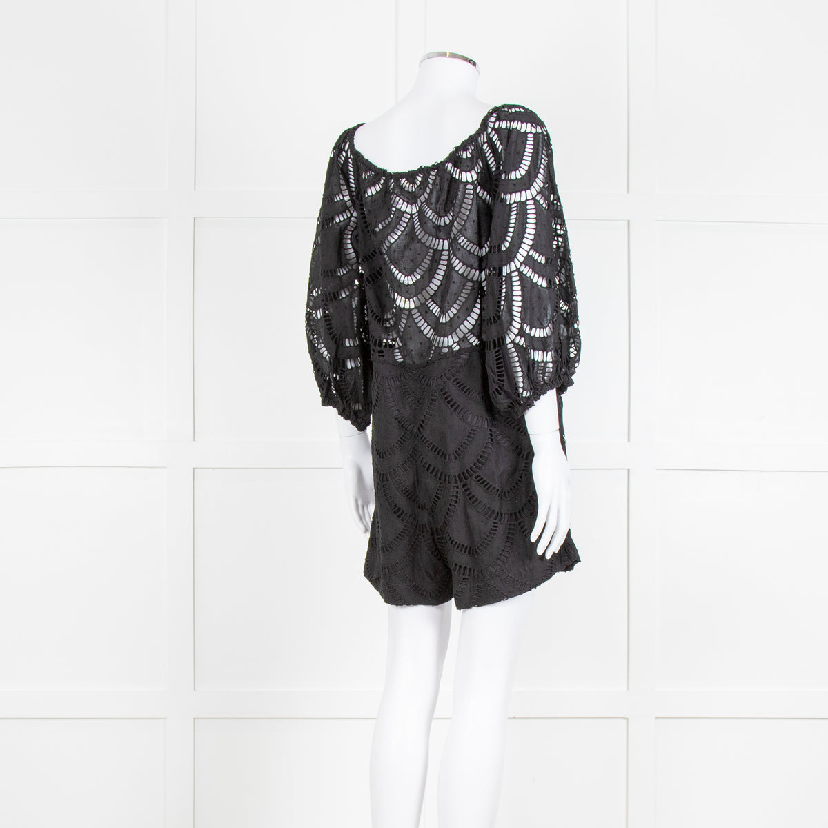 Anne Fontaine Black Lace Off The Shoulder Romper (Missing Belt)