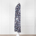 Dea Kudibal Navy Floral Silk Print Dress