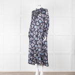 Dea Kudibal Navy Floral Silk Print Dress