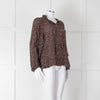 Moliin Black Brown Neck Tie Long Sleeve Top