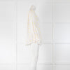See By Chloé White Yellow Peach Flower Broderie Cotton Frill Cuff Tops