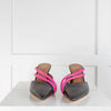 Malone Souliers Black Heels with Fuschia Straps