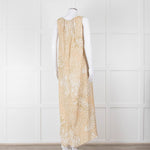 Natalie Martin Beige, Green & White Floral S/Less Maxi Dress