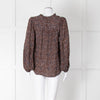 Moliin Black Brown Neck Tie Long Sleeve Top
