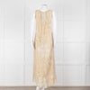 Natalie Martin Beige, Green & White Floral S/Less Maxi Dress