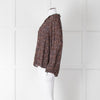 Moliin Black Brown Neck Tie Long Sleeve Top
