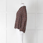 Moliin Black Brown Neck Tie Long Sleeve Top
