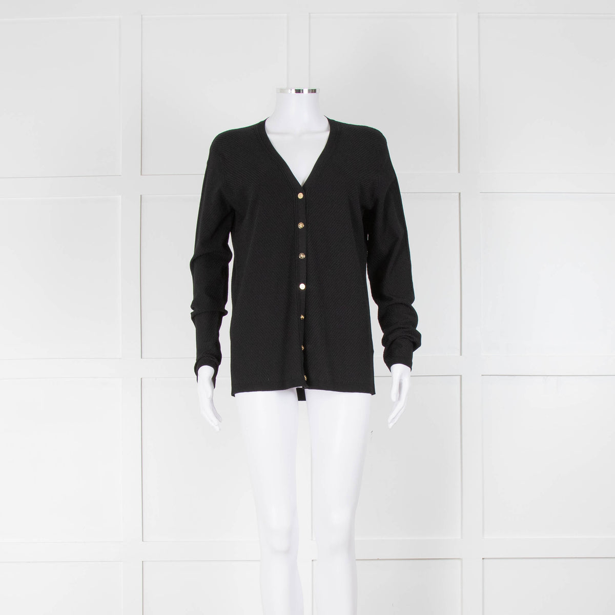 Escada Sport Black Press Stud Button Cardigan