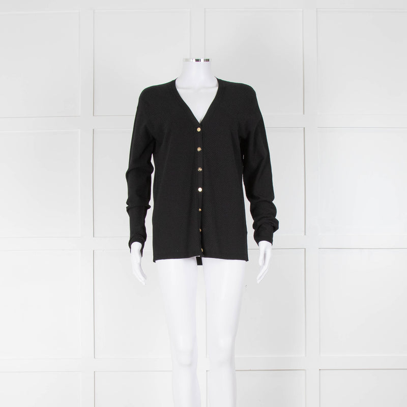 Escada Sport Black Press Stud Button Cardigan
