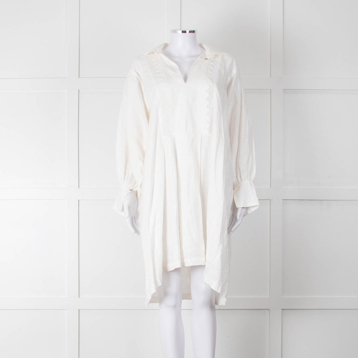 Les Vacances d'Irina Cream Linen Tunic Dress