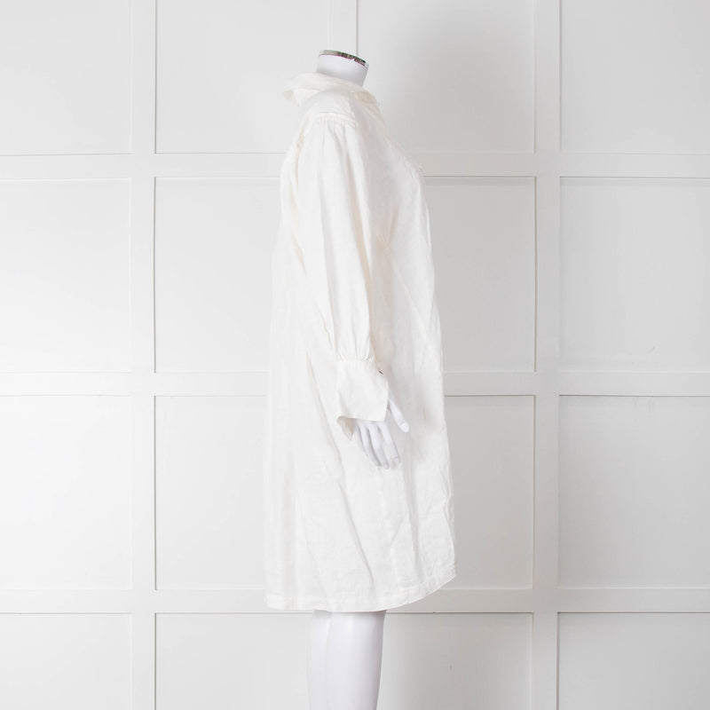 Les Vacances d'Irina Cream Linen Tunic Dress
