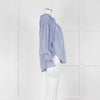 Magali Pascal Blue Frill Collar Textured Shirt