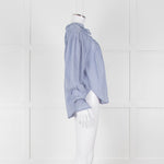 Magali Pascal Blue Frill Collar Textured Shirt