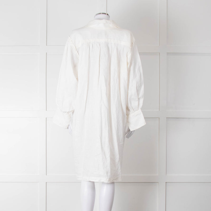 Les Vacances d'Irina Cream Linen Tunic Dress