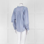 Magali Pascal Blue Frill Collar Textured Shirt