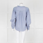 Magali Pascal Blue Frill Collar Textured Shirt