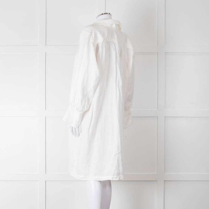 Les Vacances d'Irina Cream Linen Tunic Dress