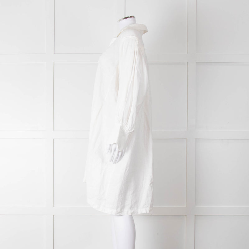 Les Vacances d'Irina Cream Linen Tunic Dress