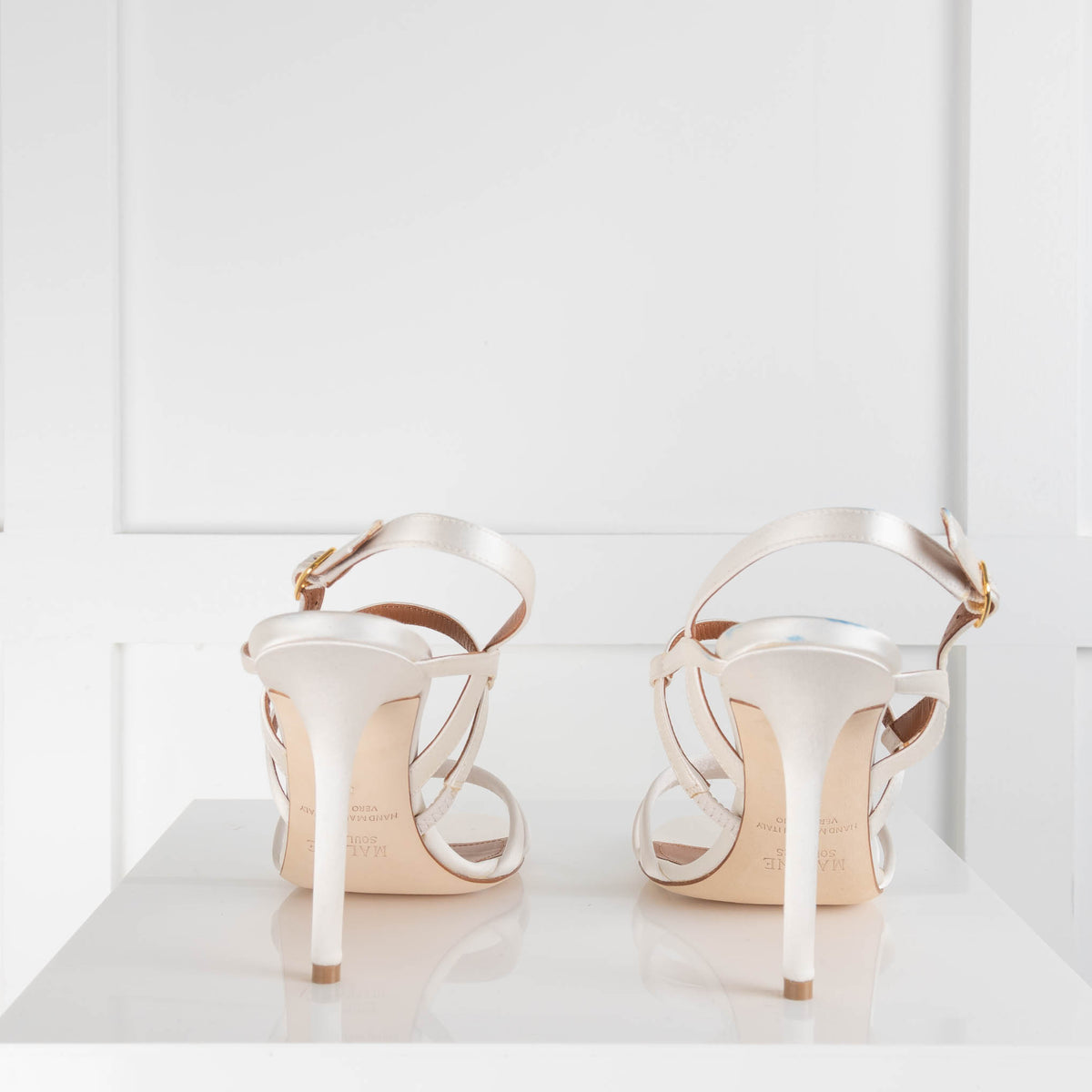 Malone Souliers White Strappy Stilettos