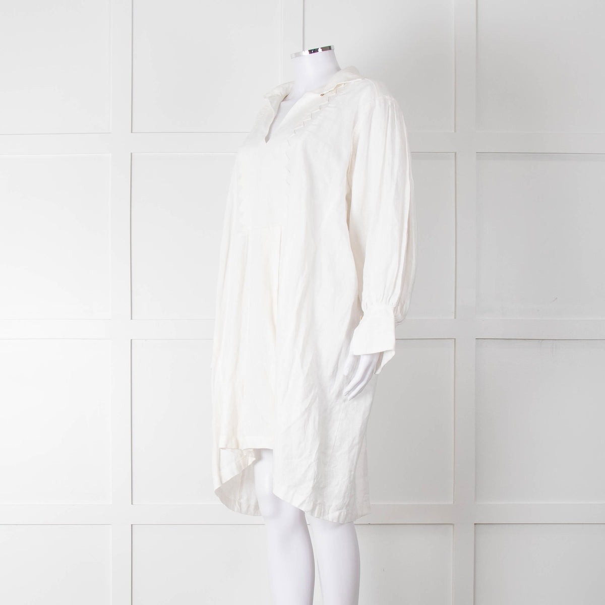 Les Vacances d'Irina Cream Linen Tunic Dress