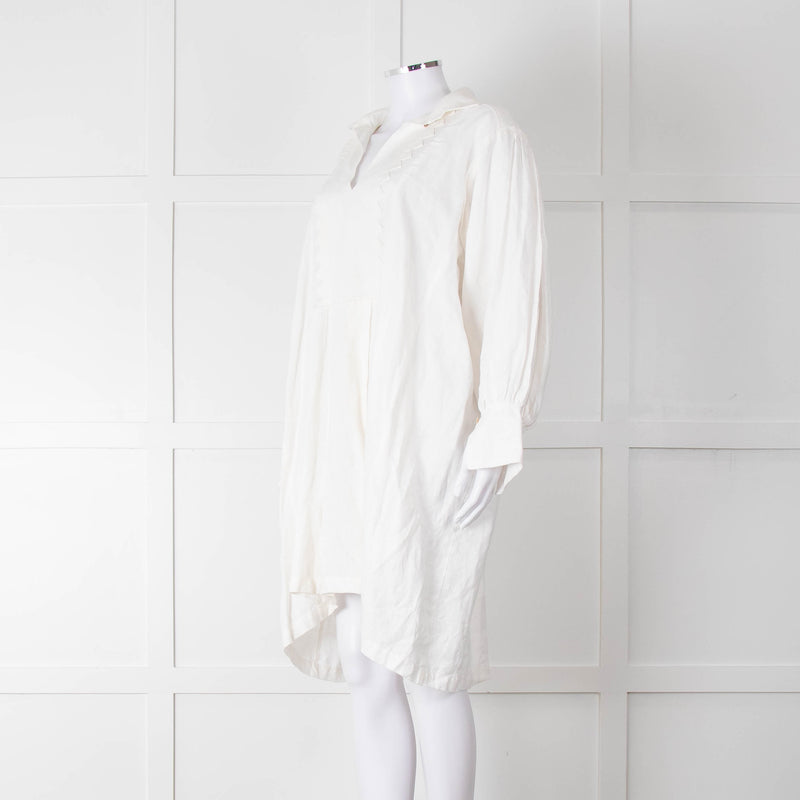 Les Vacances d'Irina Cream Linen Tunic Dress