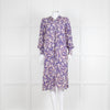 Isabel Marant Etoile Purple Ikat Pattern Tunic Midi Dress