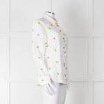 Sartoria Saracena White Lemon Embroidered Linen Shirt