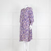 Isabel Marant Etoile Purple Ikat Pattern Tunic Midi Dress
