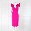 Rebecca Vallance Fuchsia Pink Cupids Bow Midi Dress