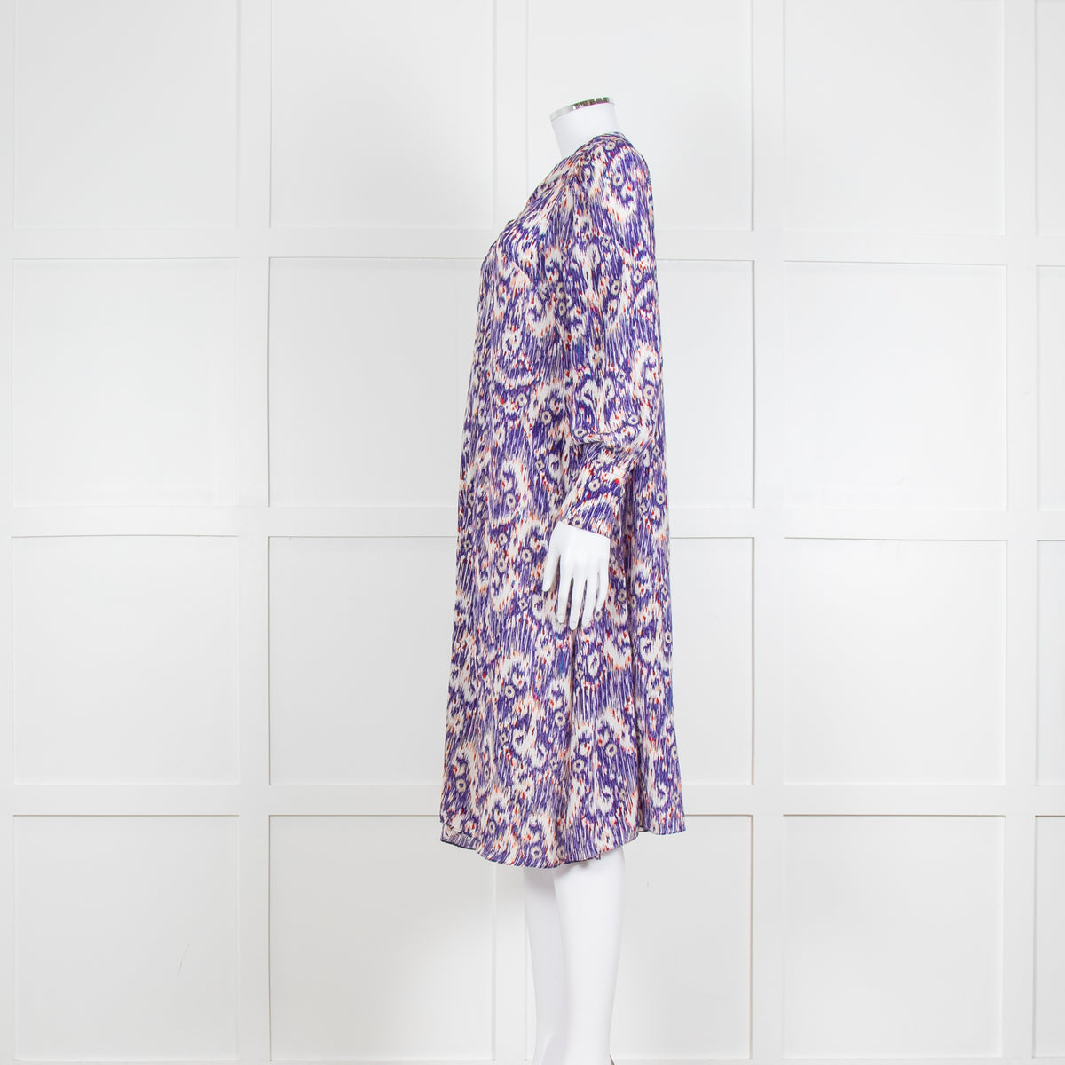 Isabel Marant Etoile Purple Ikat Pattern Tunic Midi Dress