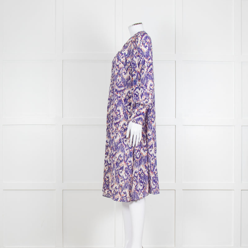 Isabel Marant Etoile Purple Ikat Pattern Tunic Midi Dress