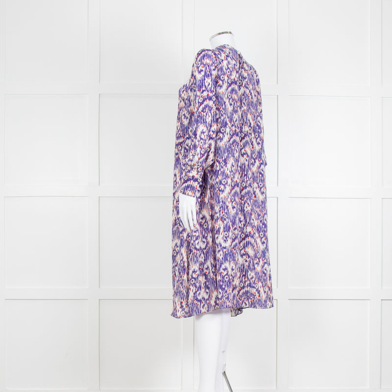 Isabel Marant Etoile Purple Ikat Pattern Tunic Midi Dress