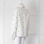 Sartoria Saracena White Lemon Embroidered Linen Shirt