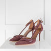 Malone Souliers Burgundy Bow Detail Sling Backs