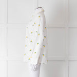 Sartoria Saracena White Lemon Embroidered Linen Shirt