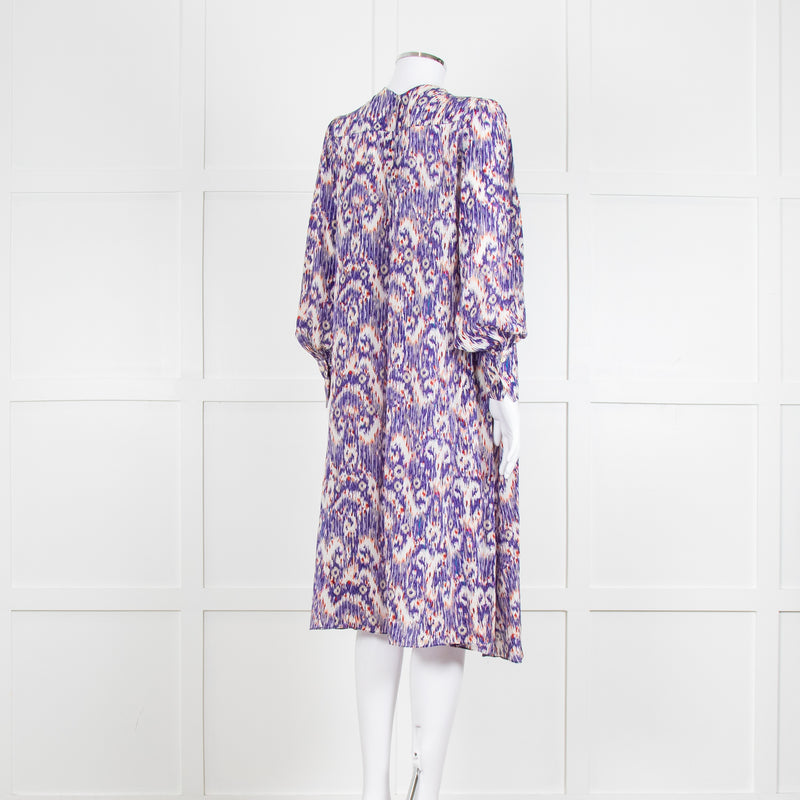 Isabel Marant Etoile Purple Ikat Pattern Tunic Midi Dress