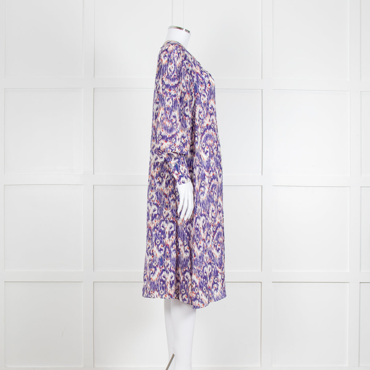 Isabel Marant Etoile Purple Ikat Pattern Tunic Midi Dress