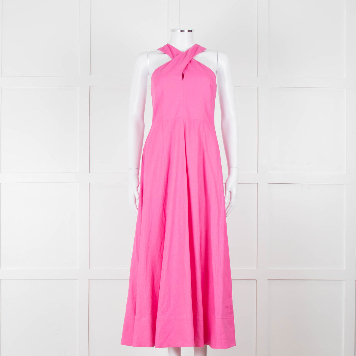 Me + Em Pink Cross Front Linen Dress