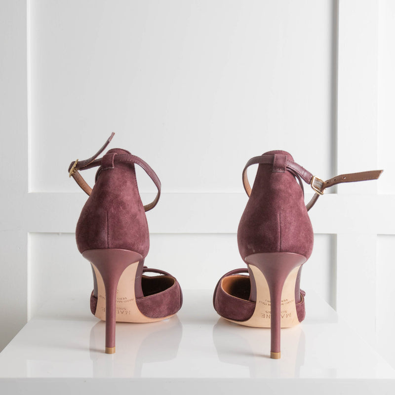 Malone Souliers Burgundy Bow Detail Sling Backs