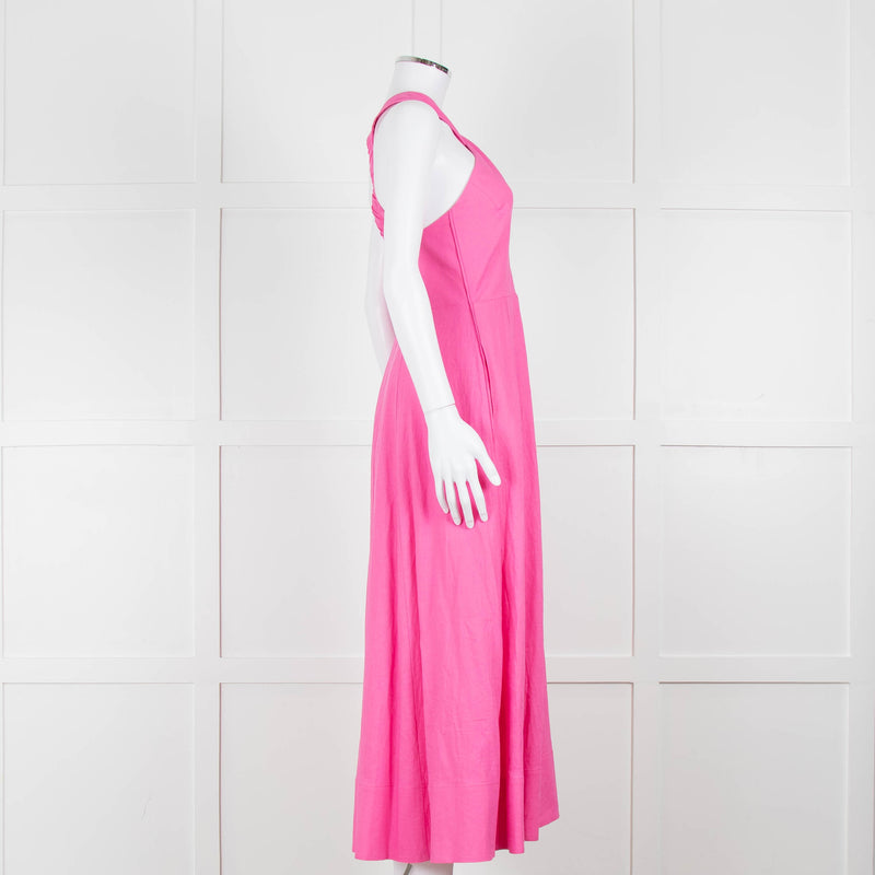 Me + Em Pink Cross Front Linen Dress