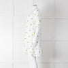 Sartoria Saracena White Lemon Embroidered Linen Frill Trim Dress