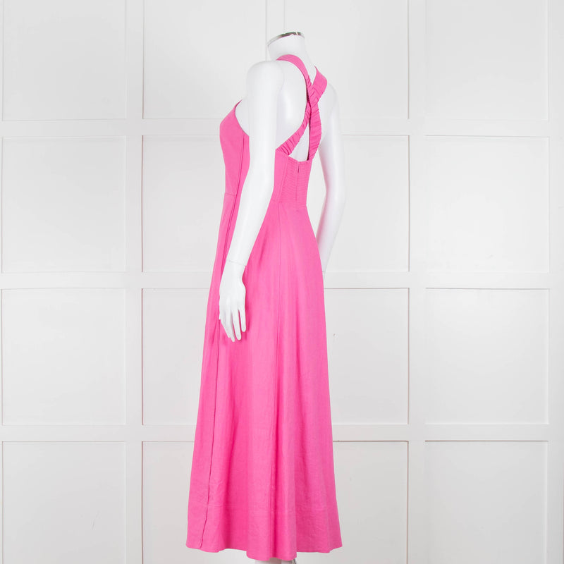 Me + Em Pink Cross Front Linen Dress